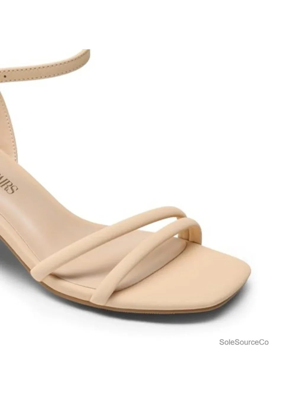 Chunky Strappy Heels Square Open Toe Ankle Buckle Low Heels Sandals